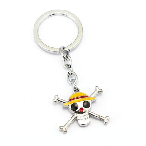 Anime One Piece Luffy Straw Hat Skull Pendants Keychain Key Ring Ebay