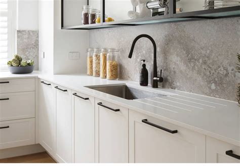 White Sink Black Tap Kitchen Simple Kitchen Ideas