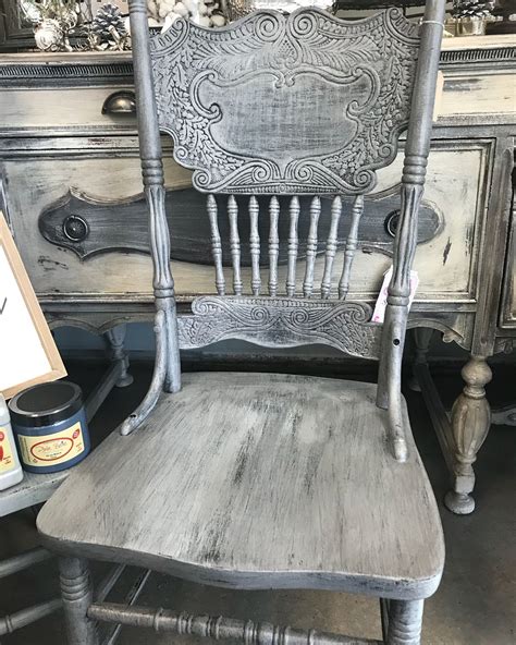 Loving These Grungy Press Back Chairs Painted With Dixiebellepaint In