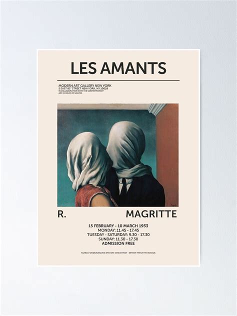 Rene Magritte The Lovers 1928 Les Amants Poster For Sale By