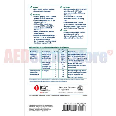 Neonatal Resuscitation Program® Pocket Card Aed Superstore Nrp328