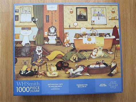 Bathroom Cats Wh Smith 1000 Piece Jigsaw Puzzle By Linda Jane Smith