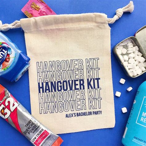 Hangover Kit Bachelorette Party Hangover Kit Bag Wedding Etsy Canada Bachelorette Hangover