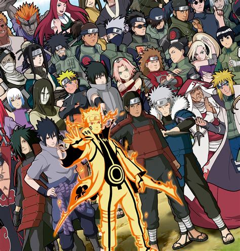 Super wide Naruto all characters picture (with frame) - Naruto