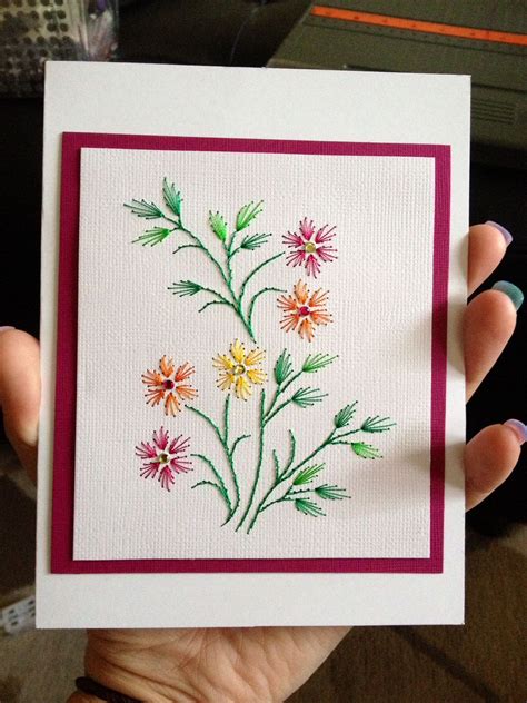 Paper Embroidery Embroidery Cards Card Patterns