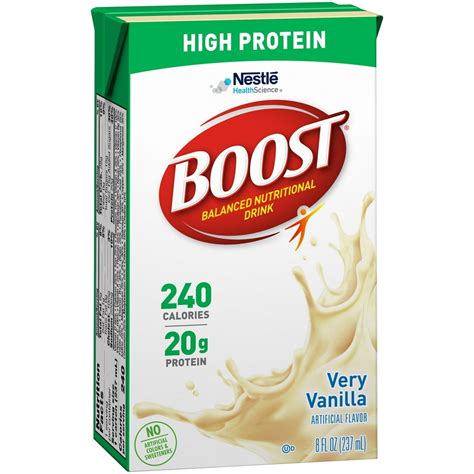 Nestle Boost High Protein Balanced Nutritional Drink Very Vanilla 8 Oz