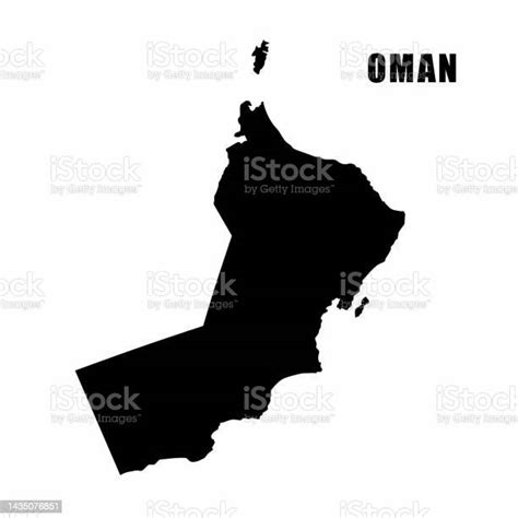 Vector Black Illustration Of Outline Map Of Oman Stock Illustration