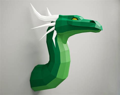 Papercraft Dragon Model 3d Paper Craft Diy Sculpture Digital