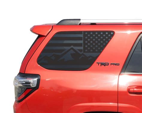 American Flag Decals For 5th Gen Toyota 4runner Side Windows Mountain