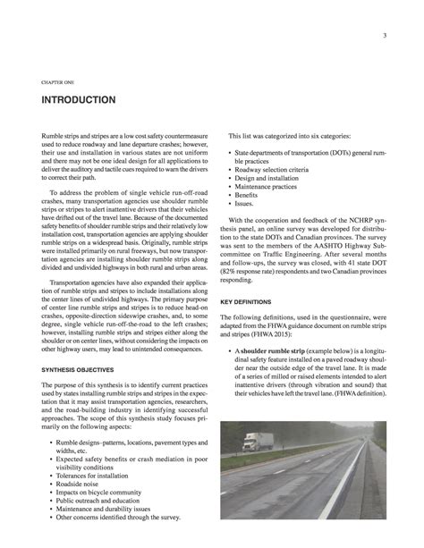 Chapter One - Introduction | Practice of Rumble Strips and Rumble