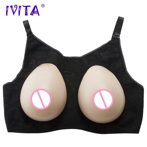 Ivita 3600g Silicone Breast Forms With Shoulder Straps Fake Boobs For
