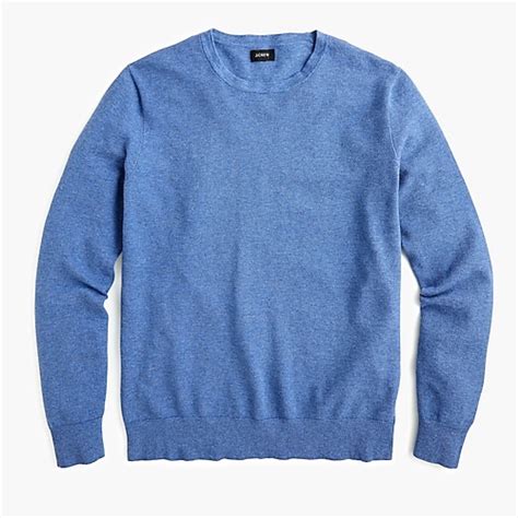 G8016 J Crew Cotton Cashmere Pique Crewneck Sweater Blue Sz Small