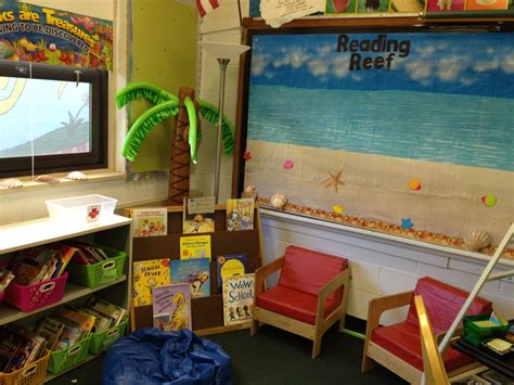 Classroom reading corner. | Beach theme classroom, Reading corner classroom, Classroom themes