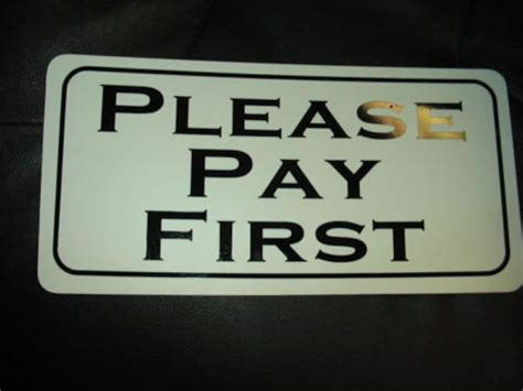 Please Pay First Metal Sign Etsy