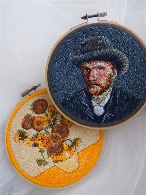 Vincent Van Gogh Self Portrait Embroidery Hoop Art Modern Etsy Modern
