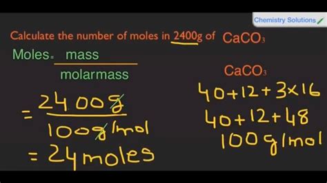 How To Calculate The Number Of Moles From Grams Practice Problem