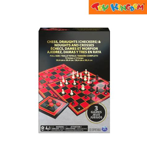 Cardinal Games Spin Master Classic Chess Checkers And Crosses 3 In 1