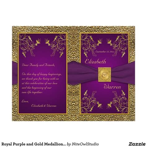 Royal Purple And Gold Medallion Wedding Program Zazzle Purple