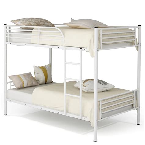 Merax White Twin Over Twin Metal Bunk Bed Mf189201kaa The Home Depot