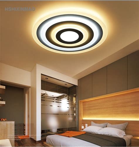 Chandelier lighting also hangs from the ceiling but features a branched system with many lights as opposed to one light like pendants. Slim Acrylic Dimmable LED Ceiling Light Modern Round ...