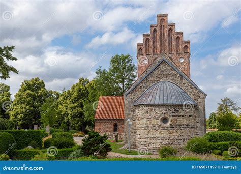 Traditional Danish Church In Verlose Town In Copanhagen Region Stock