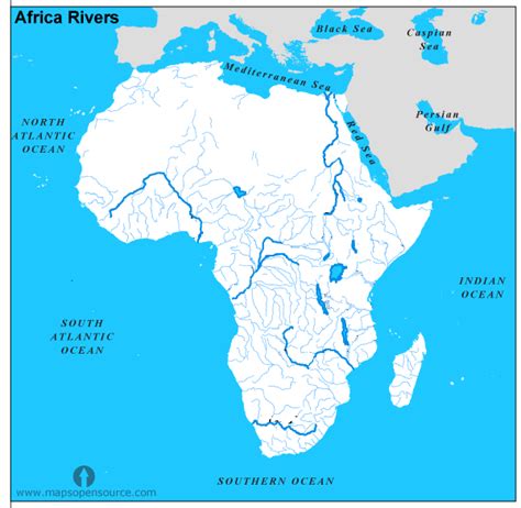 Major Rivers In Africa Map