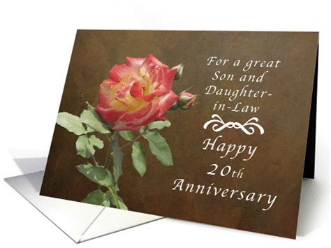 Happy 20th Anniversary For Son And Daughter In Law Roses Card