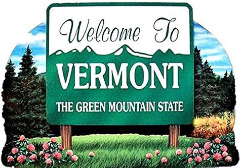 Vermont State Welcome Sign Artwood Fridge Magnet Home