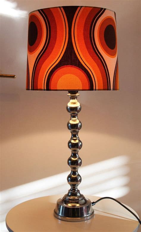 Abstract Graphic Original 60s 70s Vintage Table Lamp Pop Art Textile