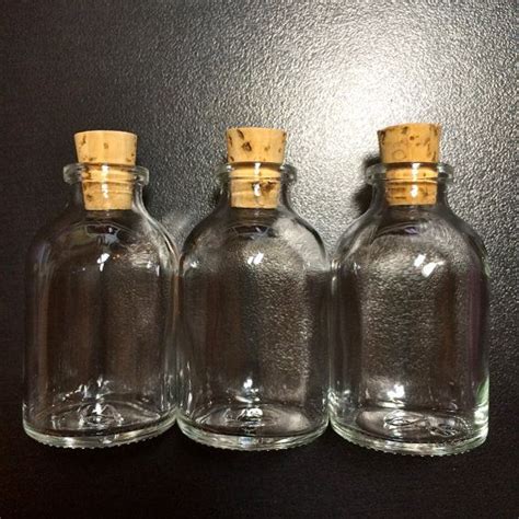 10 Glass Round Potion Bottles With Cork Size 2 3 8 Inch Etsy Potion Bottle Bottle Diy Pendant