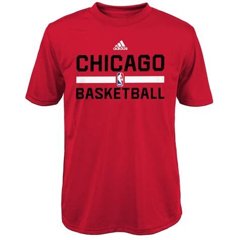 Adidas Chicago Bulls Youth On Court Climalite Performance T Shirt Red