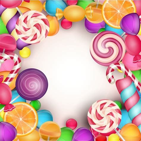 Colorful Candies Frame Vector Free Download