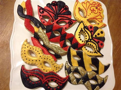 masquerade mask cookies for a sweet sixteen party