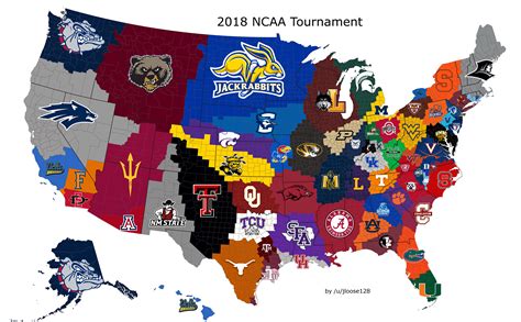 Closest Ncaa Tournament Team To Each Us County Rcollegebasketball