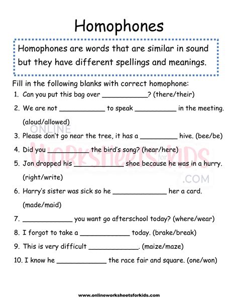 Choosing Homophones Worksheet Have Fun Teaching Homophones Worksheets