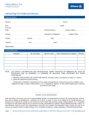 Solicitud De Transferencia Bancaria Fill And Sign Printable Template Online