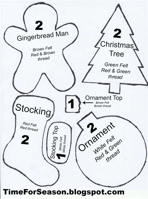 Free Felt Christmas Ornament Templates Printable Templates