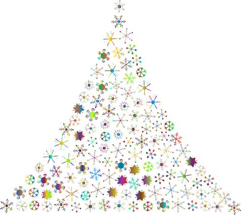 Clipart Prismatic Snowflake Christmas Tree 2 No Background