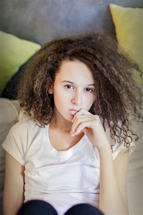 Curly Hair Teen Girl Stock Image Image Of Person Teenage 103147069