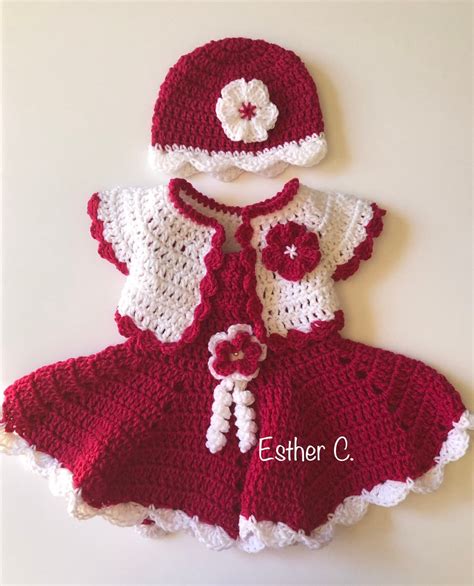 Pretty Crochet Baby Dress Set Of 4 Instant Download Pattern Etsy