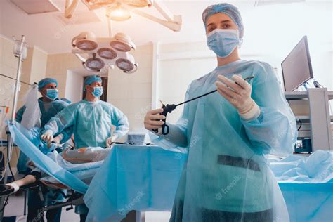 Premium Photo Process Of Gynecological Surgery Operation Using Laparoscopic Equipment Group