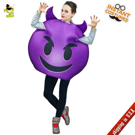 Buy Qlq 2018 New Womens Funny Emoji Devil Jumpsuit