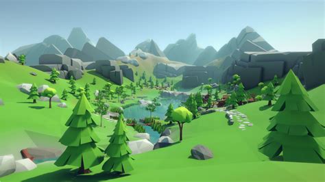 3d Model Lowpoly Alpine Woodlands Vr Ar Low Poly Cgtrader