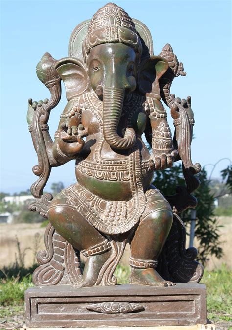 Sold Stone Dancing Lord Ganesh Statue 41 96ls289 Hindu Gods