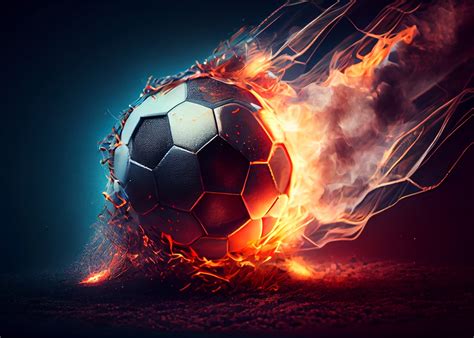 Soccer Ball On Fire And Water
