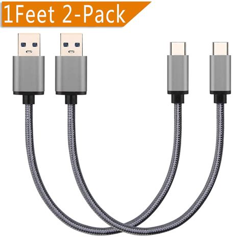 Short Usb C Cable 1ft Usb30 To Type C Cable Nylon Braided Fast