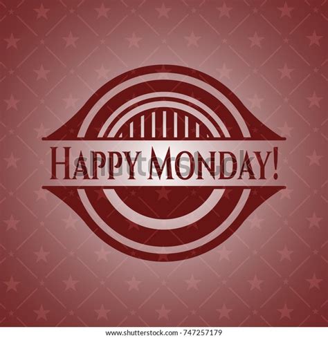Happy Monday Badge Red Background Stock Vector Royalty Free 747257179