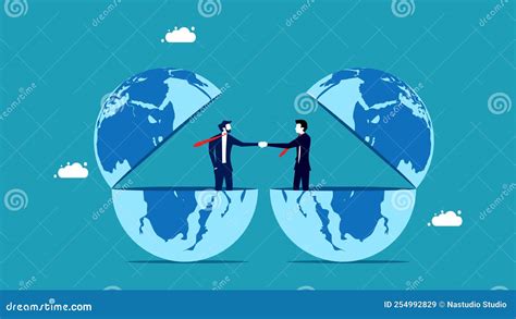 World Cooperation Business People Shaking Hands On An Open Globe
