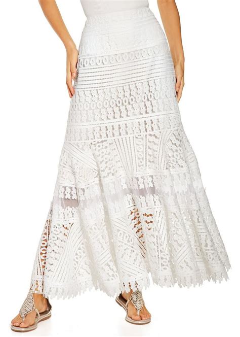 Long Lace Maxi Skirt In 2020 Maxi Lace Skirt White Maxi Skirts Maxi