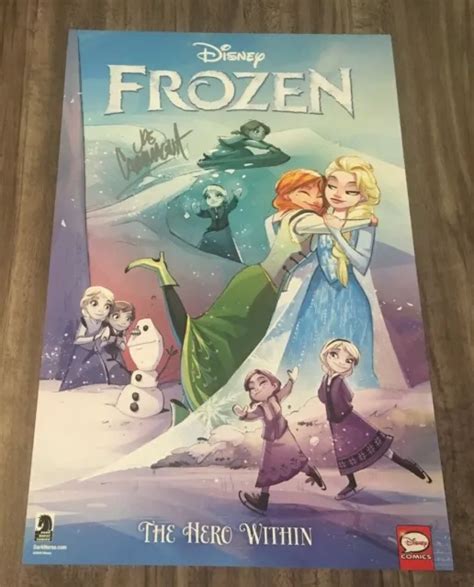 Walt Disney Frozen Princess Signed 2019 Nycc Comic Con Exclusive Poster